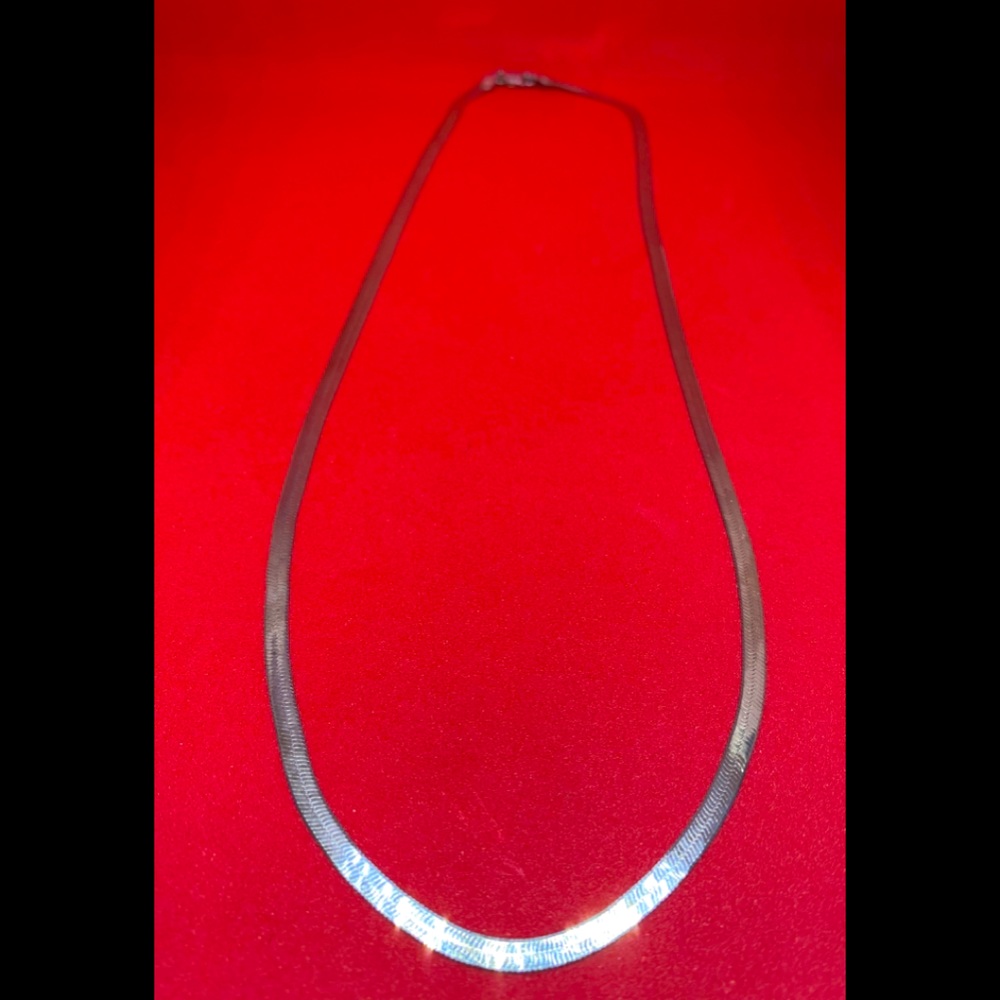 Silver Herringbone Necklace